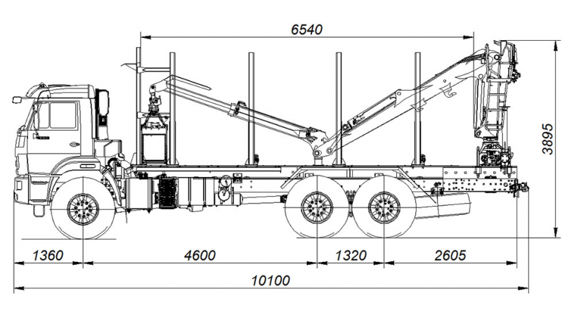 Сортиментовоз с ГМУ Велмаш Сортиментовоз / лесовоз
